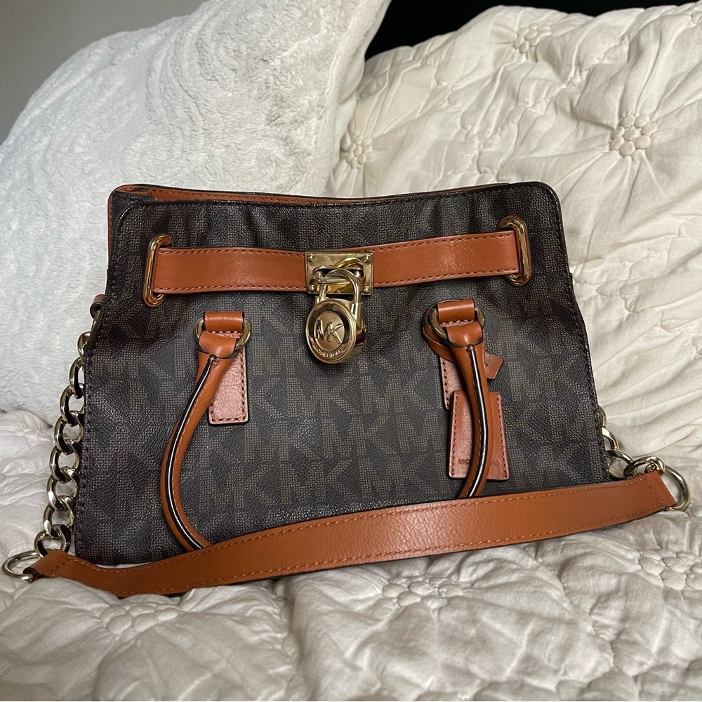Michael Kors Brown Hamilton Satchel Bag
